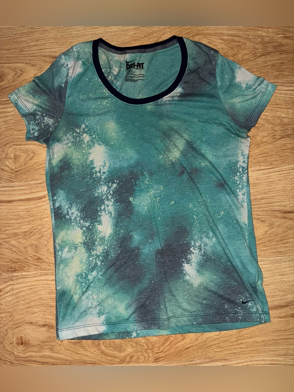 Nike Teal and Black Galaxy-Print Dri-FIT Tee